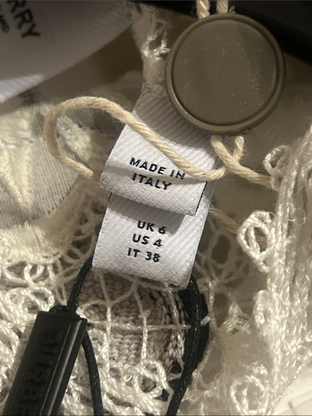 BURBERRY Appliquéd cutout cotton-voile and crocheted lace Maxi Dress MSRP $13900 - Picture 6 of 13
